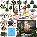 wookidel 37PCS Rainforest Animals Figures Toys Set Rainforest Diorama Supplies Include Jungle Animal FigurinesTrees Moss Sand Stones for Kids Historical Education School Project Decoration Birthday - Image 2