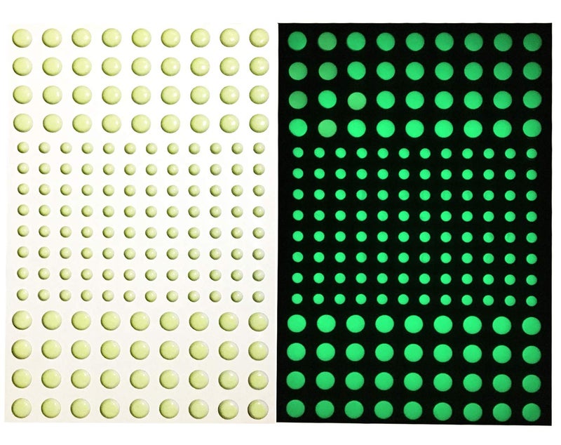 DUOFIRE 3D Domed Glow in The Dark Dots Wall or Ceiling Stickers Glowing Ultra Bright Dots of 336PcsPerfect for Kids Bedding Room or Birthday GiftBeautiful Wall Decals and Ceiling Decors