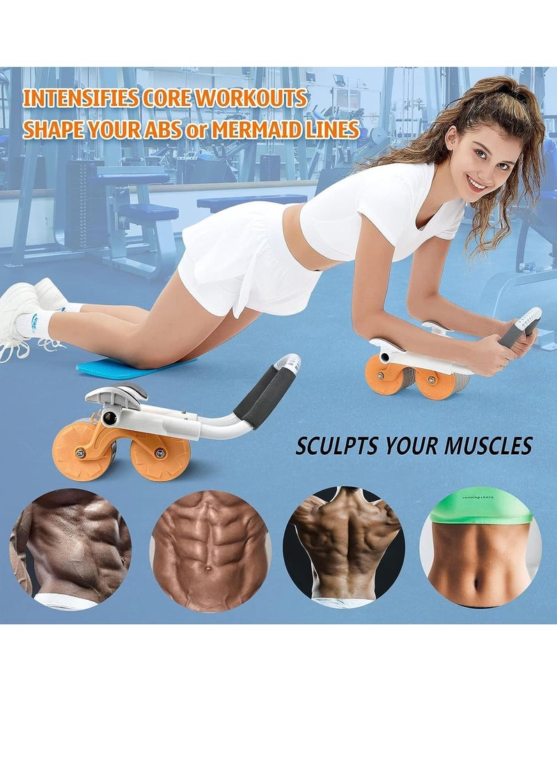 Rabos Abs Roller Wheel with Timer, New Upgrade Automatic Rebound Abdominal Exercise Wheel for Newbies, with Knee Mat for Body Fitness Strength Training Home Gym - Image 3