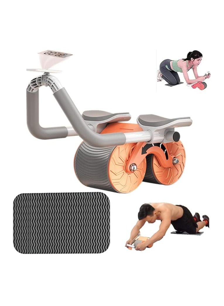 Rabos Abs Roller Wheel with Timer, New Upgrade Automatic Rebound Abdominal Exercise Wheel for Newbies, with Knee Mat for Body Fitness Strength Training Home Gym - Image 1