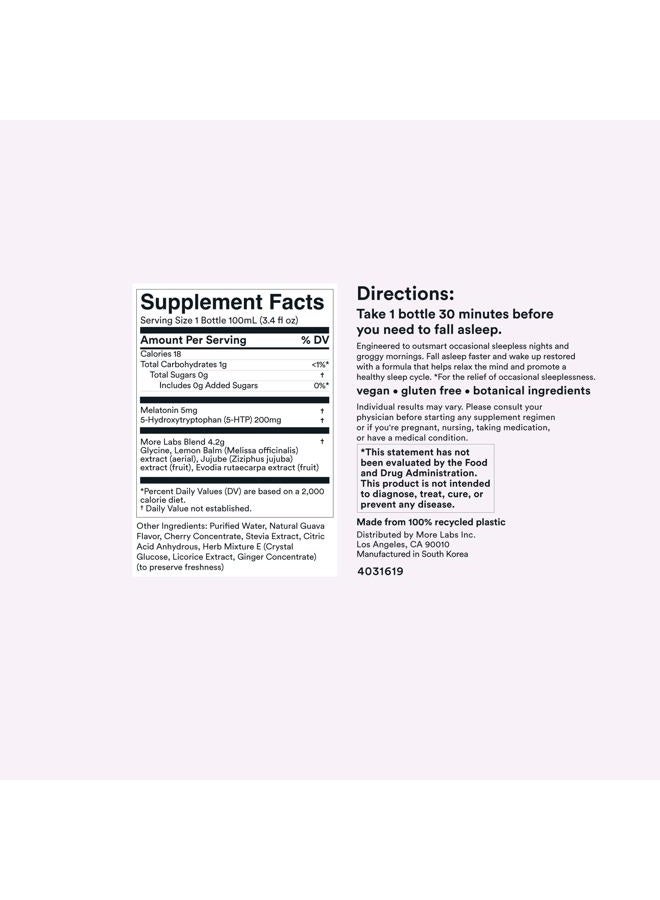 More Labs Dream Well, 5MG Melatonin Holistic Sleep Drink Solution, Non-Habit Forming with 5HTP, Lemon Balm, Jujube Seed, Glycine (Pack of 24) - Image 2