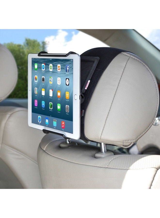 TFY Universal Car Headrest Mount Holder with Angle- Adjustable Holding Clamp for 6-12.9 Inch Tablets - Image 1