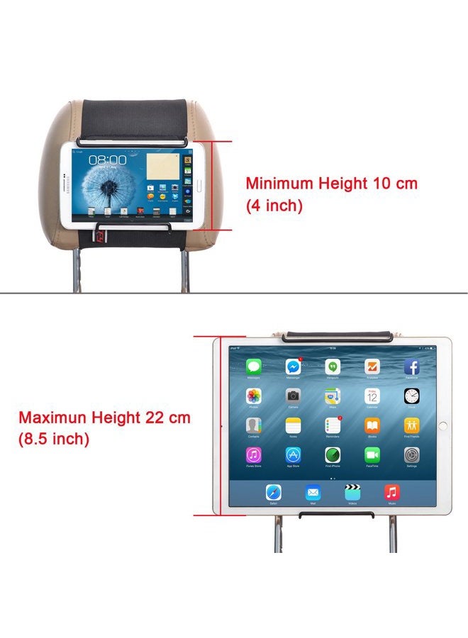TFY Universal Car Headrest Mount Holder with Angle- Adjustable Holding Clamp for 6-12.9 Inch Tablets - Image 5