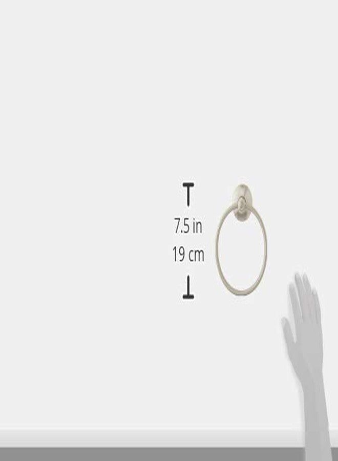 MOEN حلقة منشفة يد واحدة من موين DN7786BN للحمام، نيكل مصقول - Image 3