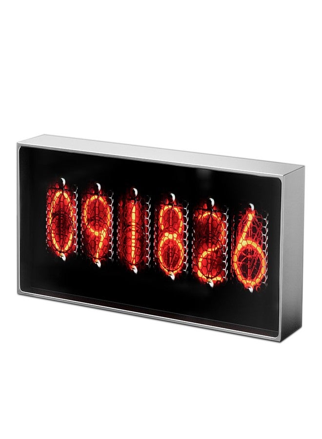 Vastarry 6.2 Smart Quantum Clock Nixie Clock with Wi-Fi Sync - App Controlled Time & Weather Display, Vintage Alarm Clock with Photo Frame, Retro Pixel Art for Home & Office Decor - Image 1