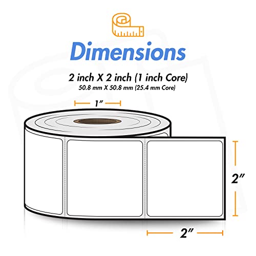OfficeSmartLabels 2" x 2" Square Direct Thermal Label - Compatible with Rollo Label Printer & Zebra Desktop Printers – 1” Core, Multipurpose Candle QR Barcode Sticker, Adhesive & Perforated - 4 Rolls, 750/Roll - Image 4