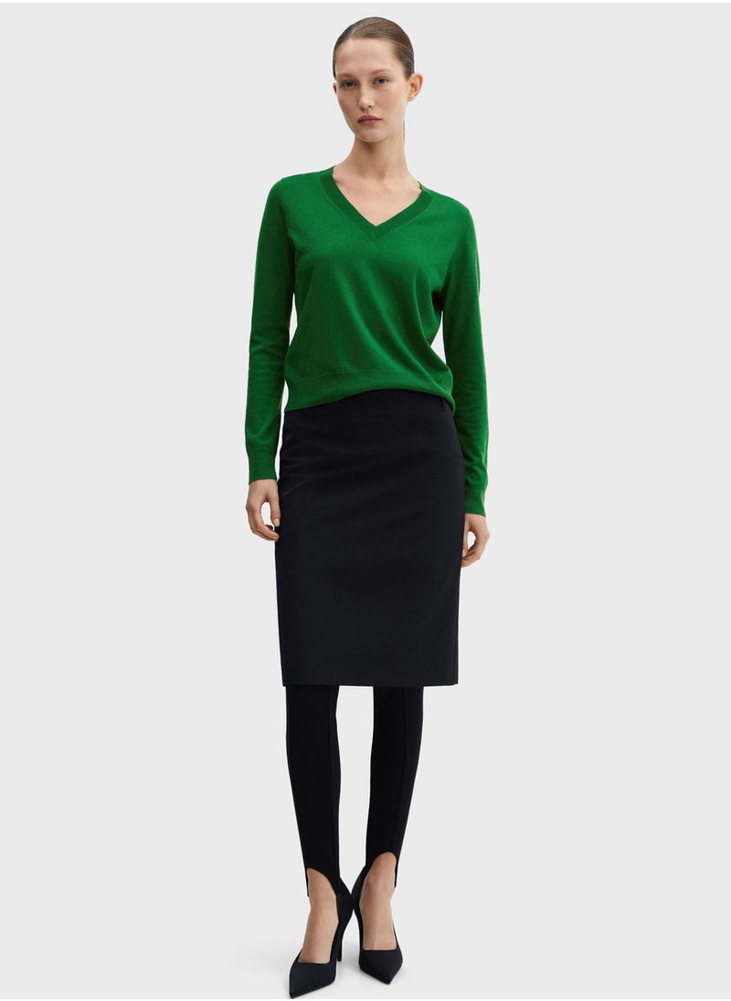 MANGO - V-Neck Knitted Sweaters - Image 1