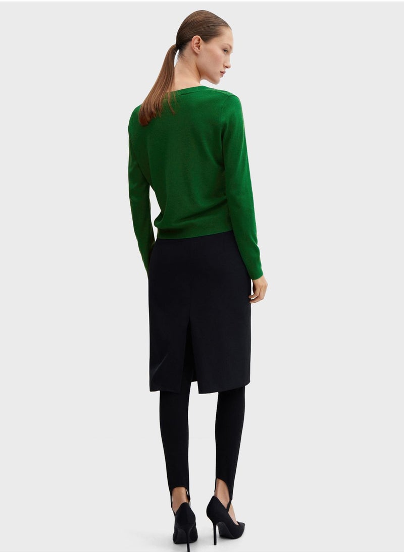 MANGO - V-Neck Knitted Sweaters - Image 1