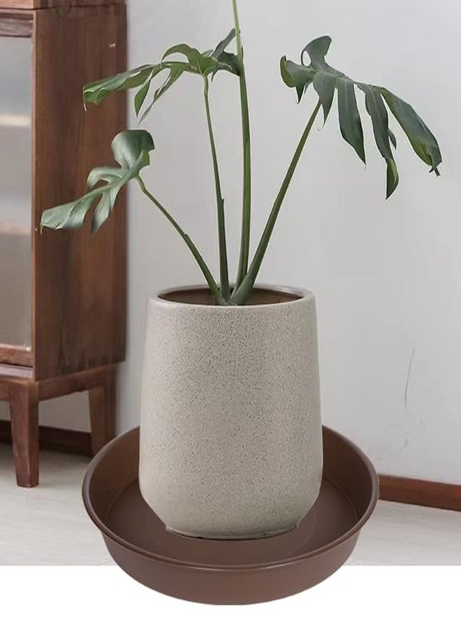 Bleuhome 2 Pack of 14 inch Plant Saucer, Heavy Duty Round Plant Trays for Pots, Plastic Plant Water Tray, Flower Plant Saucers for Indoors, Pot Drip Trays for Planter 12-14" (14", Chocolate) - Image 5
