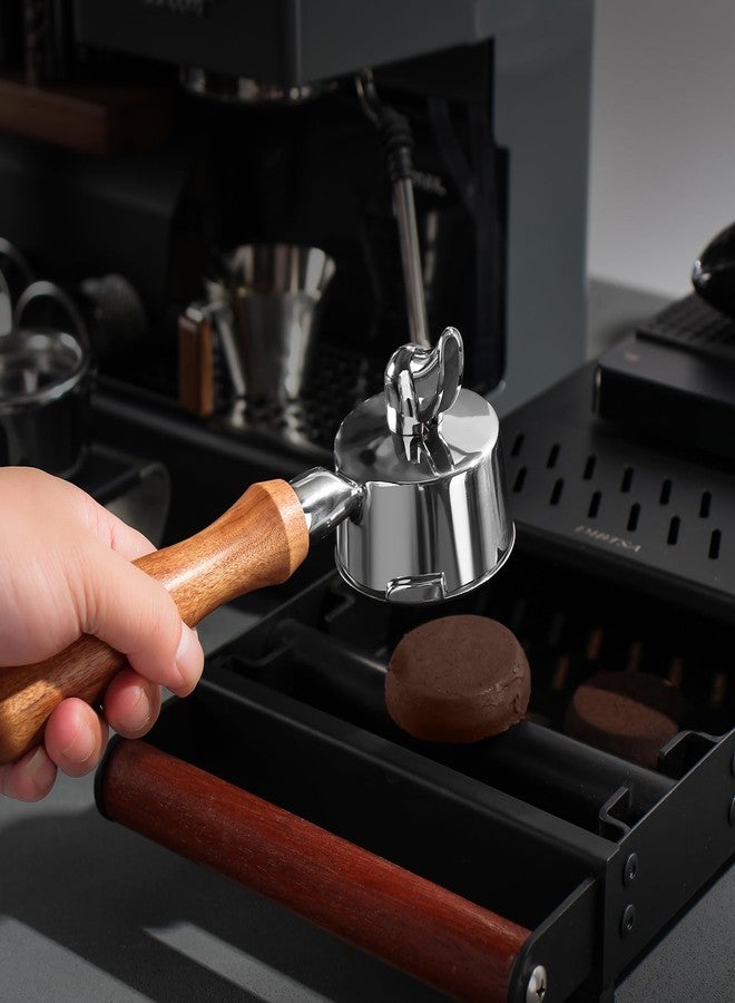 DIBTSA Espresso Knock Box Drawer,Stainless Steel Detachable Coffee Pucks Knock Container, Shock-Absorbent Durable Barista Style Knock Box, Removable Knock Bar,Wood handle and Non-Slip Base (Black) - Image 5