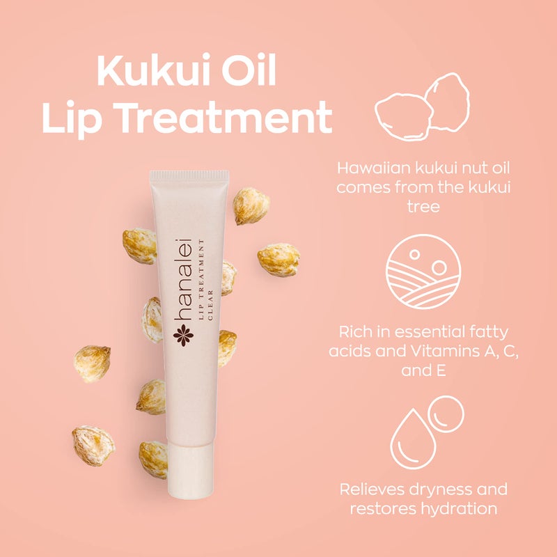 Hanalei Hydrating Lip Treatment Balm â€“ Cruelty-Free, Paraben-Free Moisturizer for Severely Dry, Chapped Lips â€“ Kukui Oil, Shea Butter & Grapeseed Oil â€“ Clear Tint, Travel-Size 3-Pack (5ml X 3) - Image 3