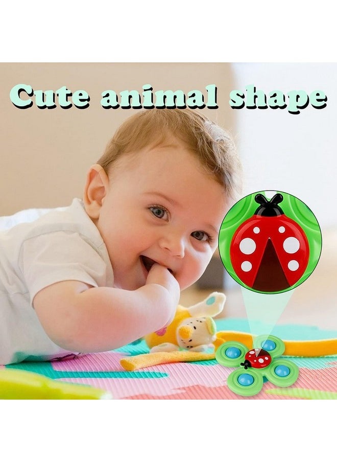 Galaxy Hi-Tech Galaxy Hi-Tech Baby Bath Toys for Kids - 3 PCS Insect Suction Cup Bath Toy for Baby Boys Girls, Waterproof Suction Cup Spinning Top Rotating Learning Toy Sticks to Smooth Surface Return Gift for Kids  - Image 5
