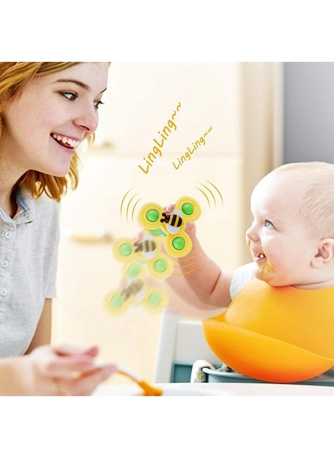 Galaxy Hi-Tech Galaxy Hi-Tech Baby Bath Toys for Kids - 3 PCS Insect Suction Cup Bath Toy for Baby Boys Girls, Waterproof Suction Cup Spinning Top Rotating Learning Toy Sticks to Smooth Surface Return Gift for Kids  - Image 3