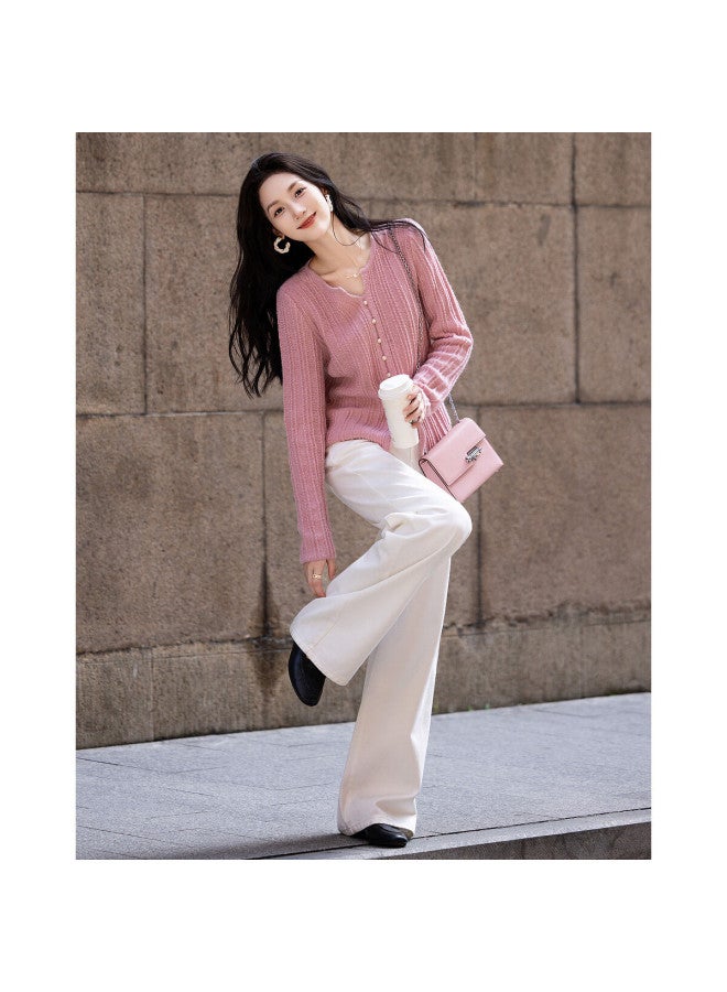 dme Demana [secret Love Letter] Spring And Autumn Simple Style, Conta Wool, Commuter Sweater, Round Neck, Concealing, Comfortable Knit Top For Women  - Image 4