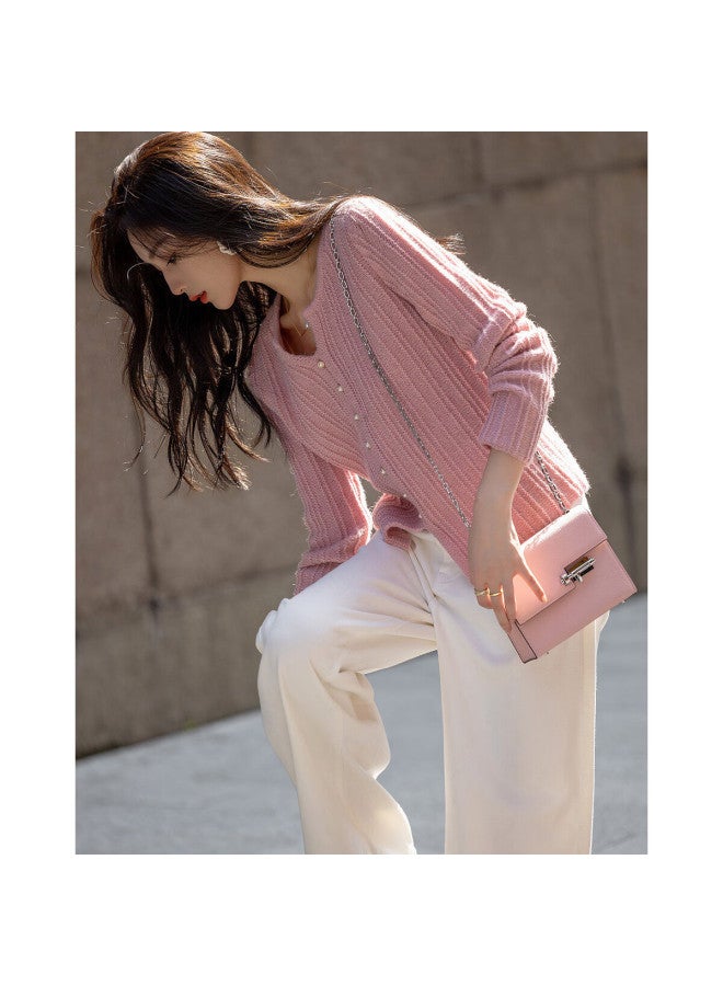 dme Demana [secret Love Letter] Spring And Autumn Simple Style, Conta Wool, Commuter Sweater, Round Neck, Concealing, Comfortable Knit Top For Women  - Image 2