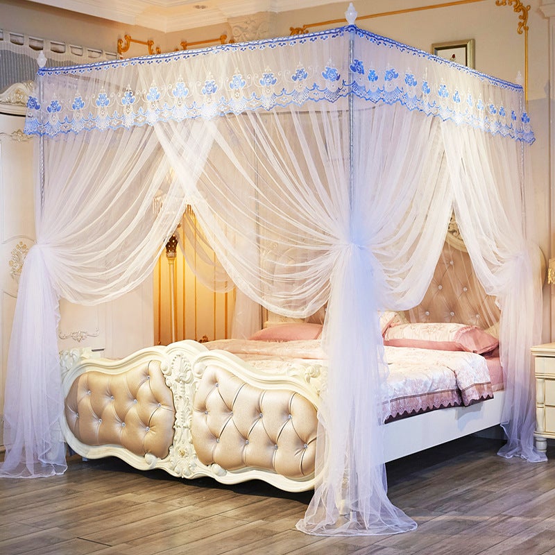 Mosquito Net Household Encrypted Net Gauze Thickened Bracket Three-Door 1.5M/1.8M Floor-Standing Palace Princess Net - Image 2