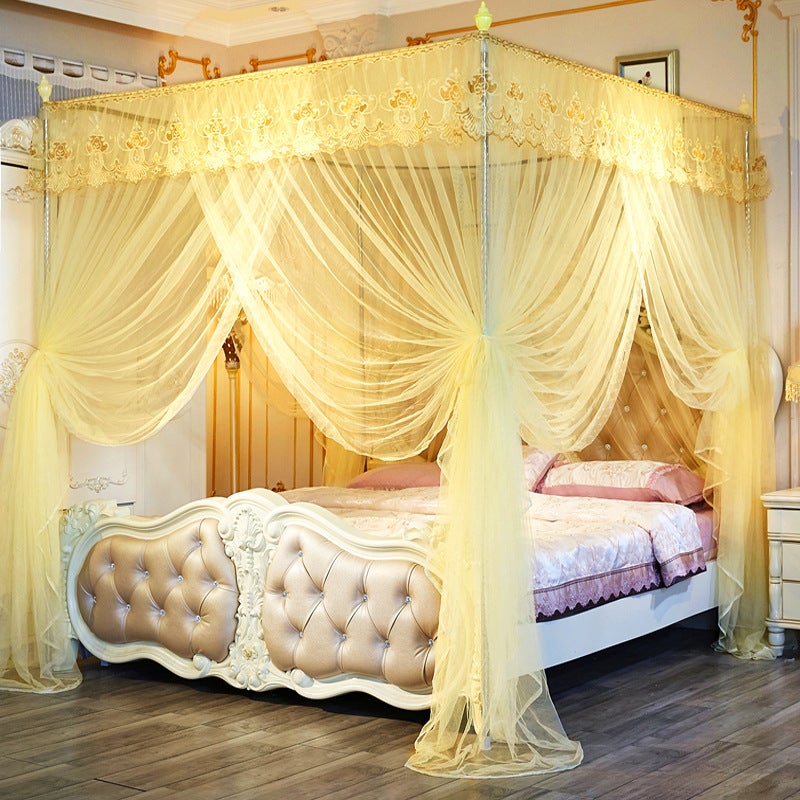 Mosquito Net Household Encrypted Net Gauze Thickened Bracket Three-Door 1.5M/1.8M Floor-Standing Palace Princess Net - Image 4