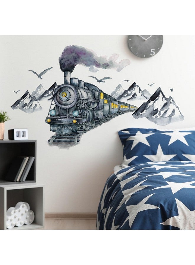 FAYYGYH Ink Train Car Wall Stickers, 3D Wall Decals, Self Adhesive Removable, Art Decal Mural Wallpaper Decor, Kids Boy Room Bedroom Playroom (Ink Train) - Image 1