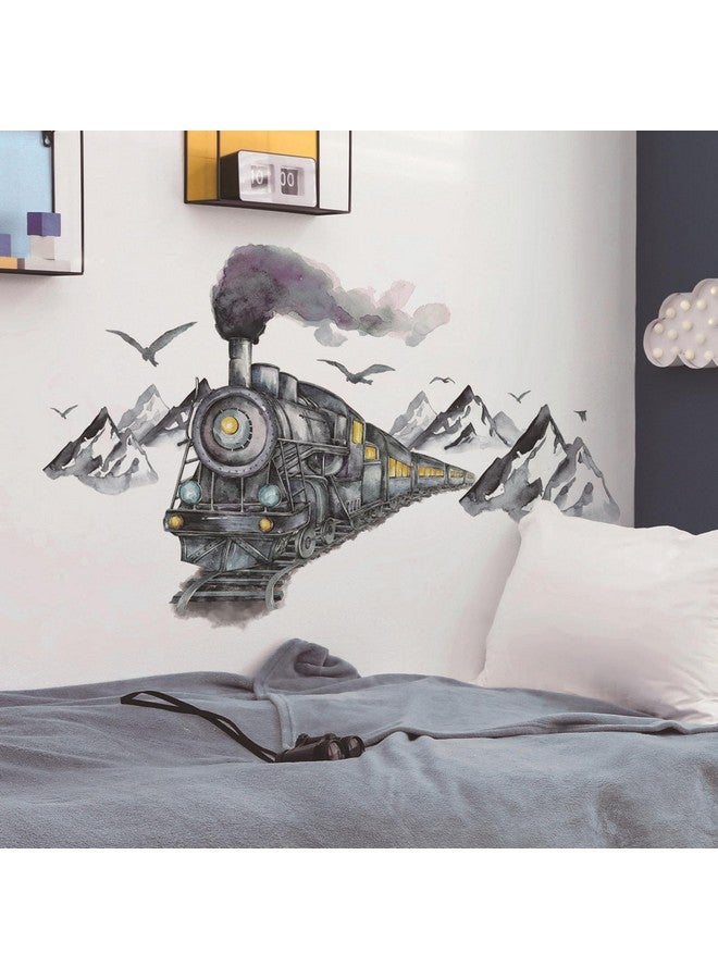 FAYYGYH Ink Train Car Wall Stickers, 3D Wall Decals, Self Adhesive Removable, Art Decal Mural Wallpaper Decor, Kids Boy Room Bedroom Playroom (Ink Train) - Image 3