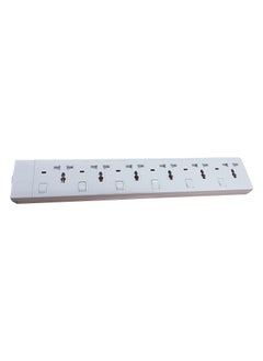 Duravel Duravel 6 Way-Socket Extension Strip, White, Multi-Outlet Power Strip with Individual Switches Without Cable  - Image 2