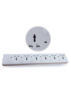 Duravel Duravel 6 Way-Socket Extension Strip, White, Multi-Outlet Power Strip with Individual Switches Without Cable  - Image 3