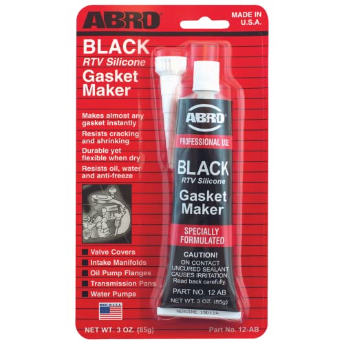 ABRO RTV Silicone Sealant and Gasket Maker Up to 500 Degree F Heat High Temp Silicone Sealant 3 oz85g Tube Black - Image 1