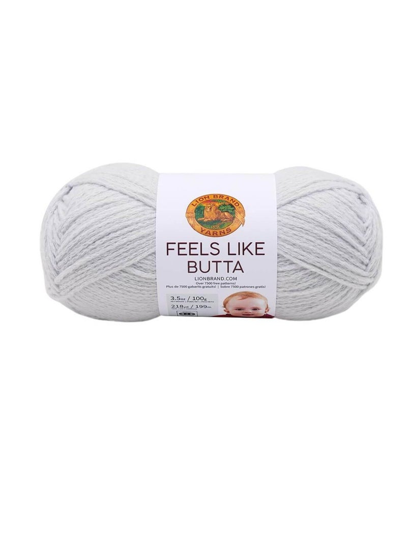 Lion Brand Yarn Lion Brand Feels Like Butta Yarn White - Image 3