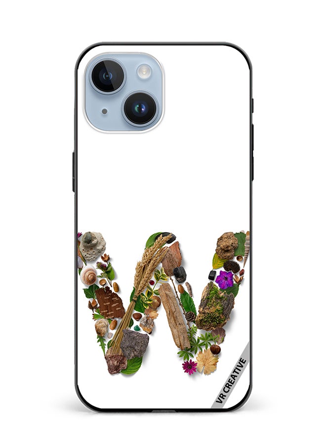 VR CREATIVE Protective Case Cover For Apple iPhone 15 Alphabet W Design Multicolour - Image 1