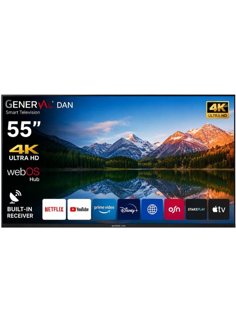 General Dan 55-Inch 4K Ultra HD Smart TV with WebOS Hub and Built-in Receiver