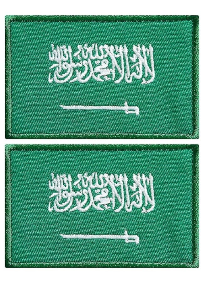 ماركة غير محددة 2 قطعه رقعة علم السعودية تطريز علم المملكة العربية السعودية شعار السعودية مع شريط لاصق شيك شاك ، متوافق مع الحقائب التكتيكية، السترات، الملابس، شنط الظهر، رقعة الجيش …  - Image 1