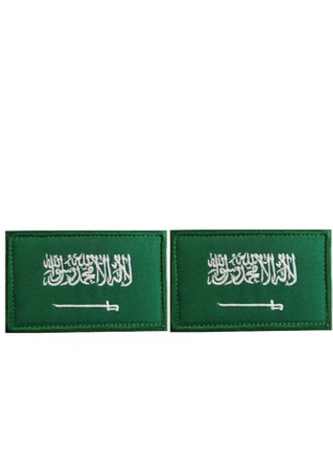 ماركة غير محددة 2 قطعه رقعة علم السعودية تطريز علم المملكة العربية السعودية شعار السعودية مع شريط لاصق شيك شاك ، متوافق مع الحقائب التكتيكية، السترات، الملابس، شنط الظهر، رقعة الجيش …  - Image 2