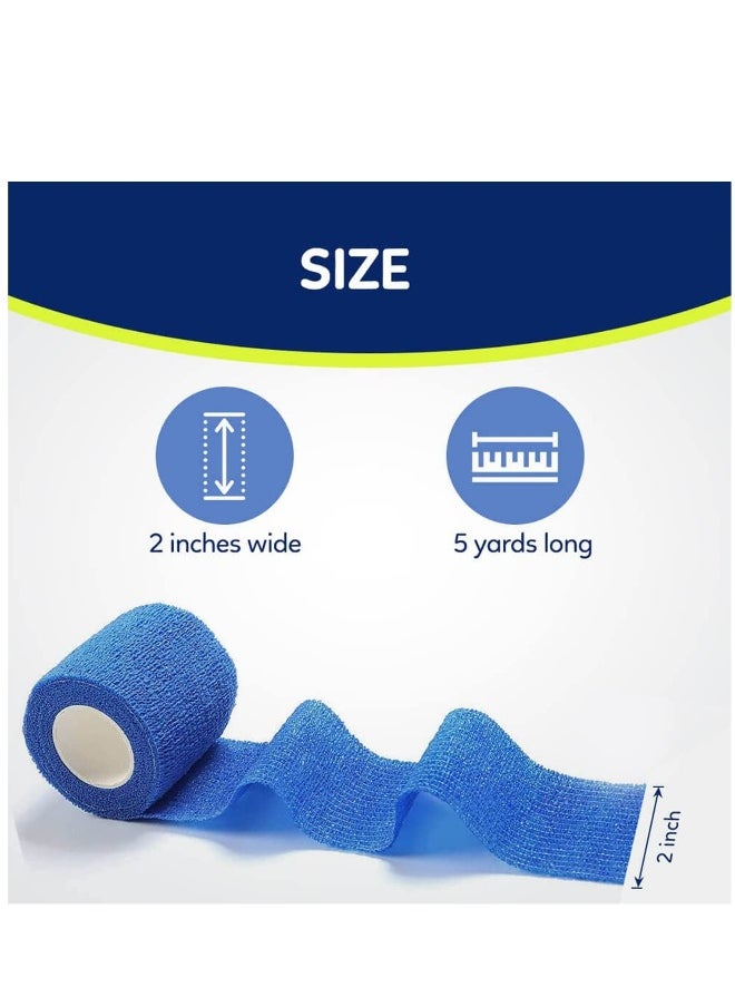 Generic Self-Adherent Non Woven Bandage Wrap, Self Adhesive Pet Vet Wrap Bandage, Sports Cohesive Tape for Wrist, Ankle Sprains & Swelling, Wrist Ankle 2 Inch x 8 Rolls  - Image 4