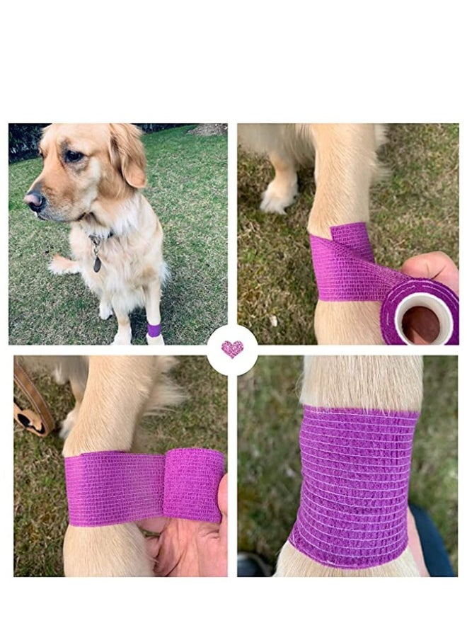 Generic Self-Adherent Non Woven Bandage Wrap, Self Adhesive Pet Vet Wrap Bandage, Sports Cohesive Tape for Wrist, Ankle Sprains & Swelling, Wrist Ankle 2 Inch x 8 Rolls  - Image 2