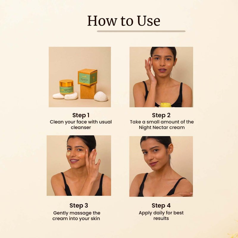 Mellow Herbal Night Nectar Cream  Ayurvedic Night Cream for Brightening Hydration  Skin Repair  Enriched with Almond Honey  Aloe Vera  Sulphate  ParabenFree  All Skin Types  50g - Image 5