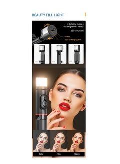 ARNOTEC 30.12inches(76.5cm) Selfie Stick Tripod Bluetooth Remote Control Selfie Stick Black Aluminum Alloy Foldable Selfie Stick 360° Rotatable Fill Light Maximum Extension 765MM  - Image 4