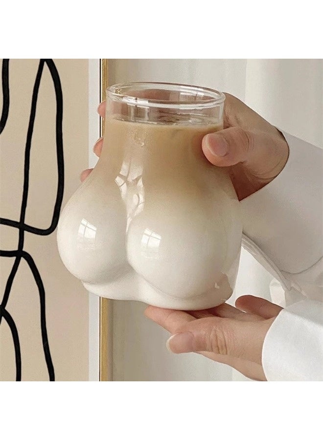 ShebSheb 450ml Funny Glass Water Cup, Creative Shape Coffee Glass Mug, Novelty Drinking Glass, Suitable For Morning Milk, Water, Coffee, Beverages, And Cocoa. - Image 3