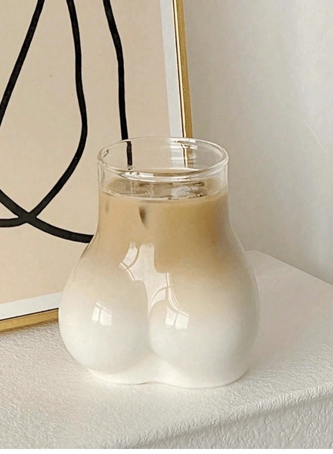 ShebSheb 450ml Funny Glass Water Cup, Creative Shape Coffee Glass Mug, Novelty Drinking Glass, Suitable For Morning Milk, Water, Coffee, Beverages, And Cocoa. - Image 1