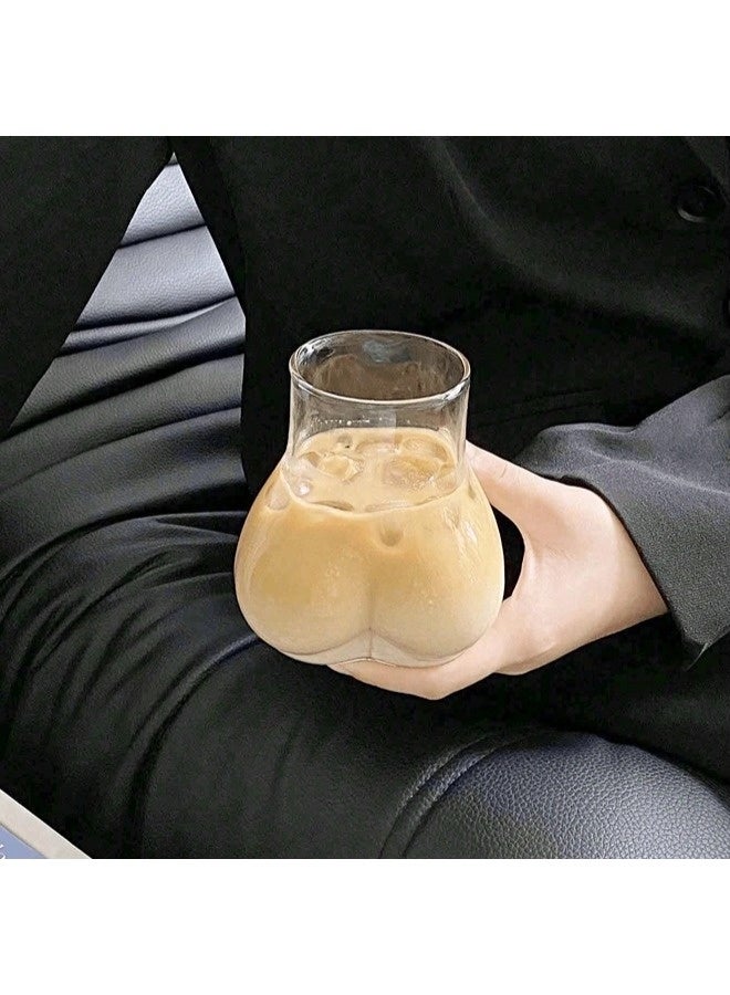 ShebSheb 450ml Funny Glass Water Cup, Creative Shape Coffee Glass Mug, Novelty Drinking Glass, Suitable For Morning Milk, Water, Coffee, Beverages, And Cocoa. - Image 4