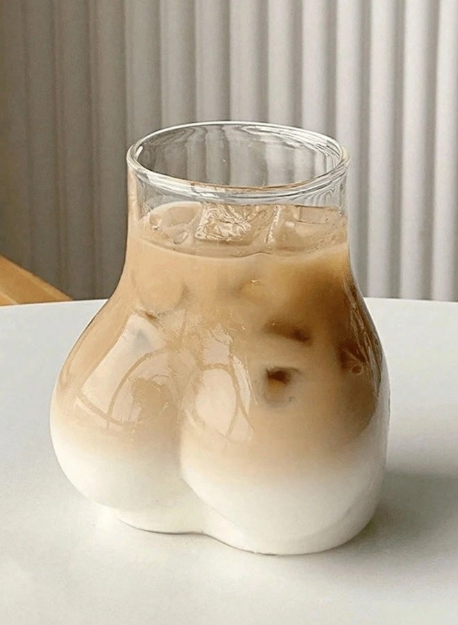 ShebSheb 450ml Funny Glass Water Cup, Creative Shape Coffee Glass Mug, Novelty Drinking Glass, Suitable For Morning Milk, Water, Coffee, Beverages, And Cocoa. - Image 2