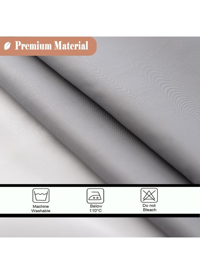 UFRIDAY Gray Shower Curtain 72x75 Inches Fabric Bathroom Curtain with Mesh Window Design Weighted Bottom Hem Water Repellent Machine Washable - Image 3