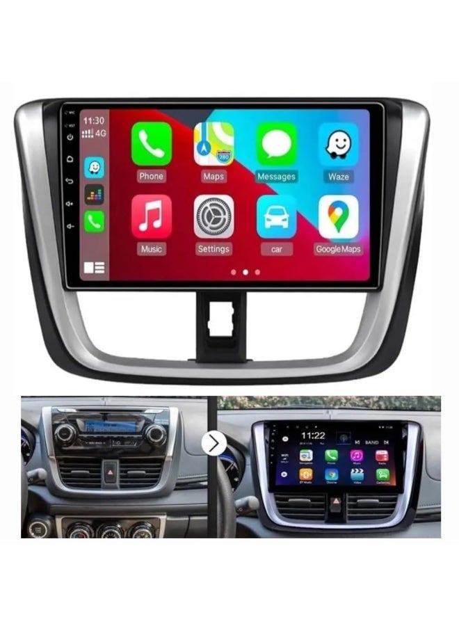 Vierex Android Car Stereo For Toyota Yaris Vios 2016 2017 With Apple Carplay Android Auto Wireless 8GB RAM 128GB ROM WiFi DSP Yaris Radio Bluetooth HD Camera Included - Image 1