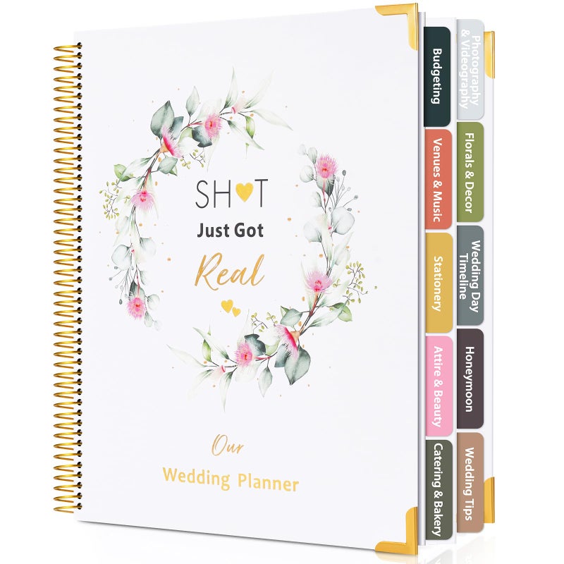 ROXBURGH Wedding Planner Book and Organizer-196 Pages Bridal Wedding Planning Book with Sticker Checklists and Calendars for Bride To Be, Unique Engagement Gifts for Newly Engaged Couples - Image 1