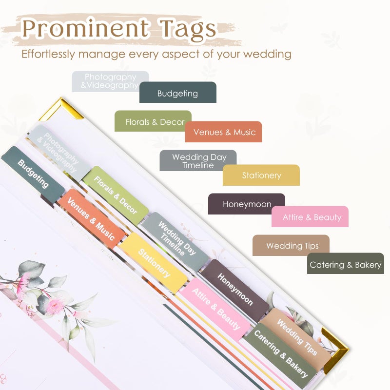 ROXBURGH Wedding Planner Book and Organizer-196 Pages Bridal Wedding Planning Book with Sticker Checklists and Calendars for Bride To Be, Unique Engagement Gifts for Newly Engaged Couples - Image 3