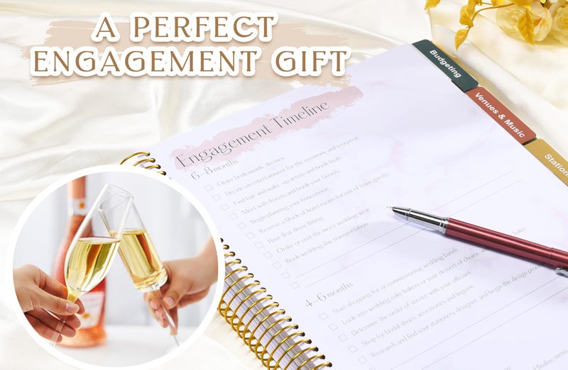 ROXBURGH Wedding Planner Book and Organizer-196 Pages Bridal Wedding Planning Book with Sticker Checklists and Calendars for Bride To Be, Unique Engagement Gifts for Newly Engaged Couples - Image 2