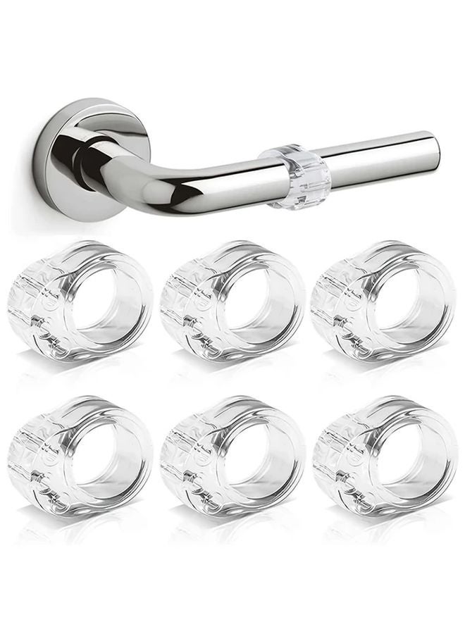 6Pcs Transparent O Shaped Anti Collision Ring Door Stopper Punch Free Bathroom Handle Pad - Image 1