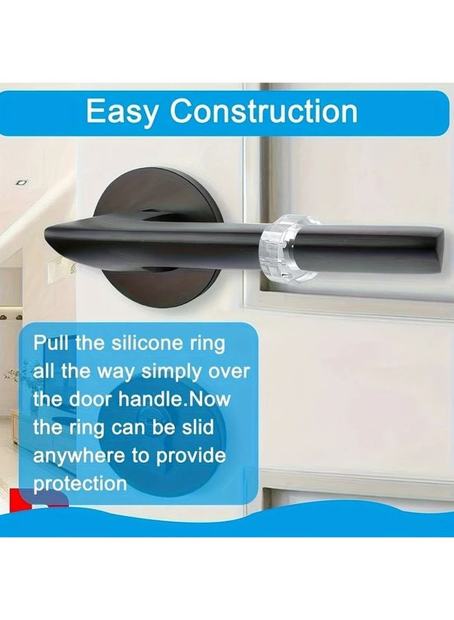6Pcs Transparent O Shaped Anti Collision Ring Door Stopper Punch Free Bathroom Handle Pad - Image 3