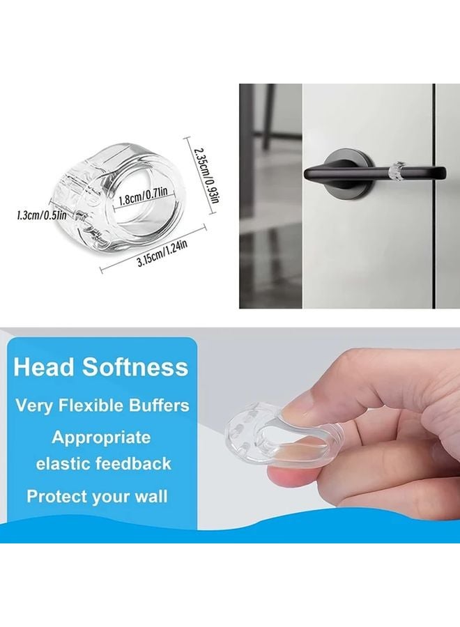 6Pcs Transparent O Shaped Anti Collision Ring Door Stopper Punch Free Bathroom Handle Pad - Image 4