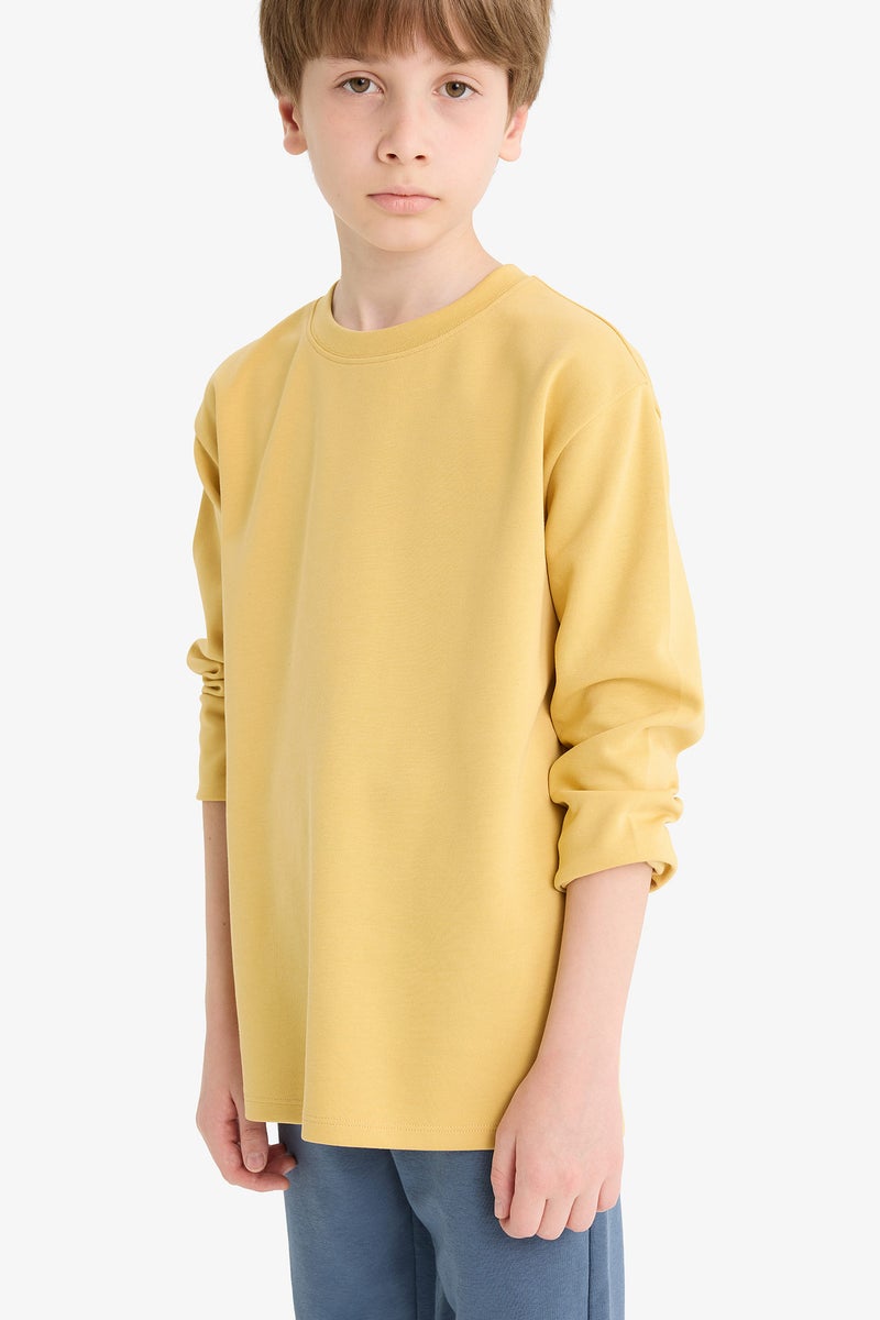 ديفاكتو تي شيرت كم طويل قصة عادية برقبة مستديرة - Image 3