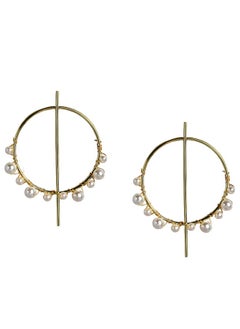Just Peachy Gold-Plated Handcrafted Pearl Quirky Drop Earrings - Unique and Stylish Design - Elegant, Lightweight, and Hypoallergenic - Perfect for Adding a Touch of Sophistication to Any Outfit