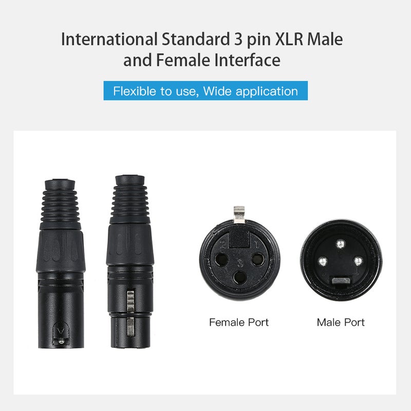 4PCS DMX512 Signal Cable Wire 2M/6.6FT 3 Pin XLR Connection Connector Male to Female for Stage Light Lighting Fixture DJ Show - Image 4